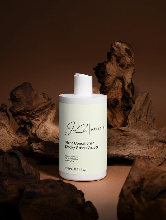 Jocia Purifying Gloss Conditioner, Smoky Green Vetiver. Restores Glow & Volume.