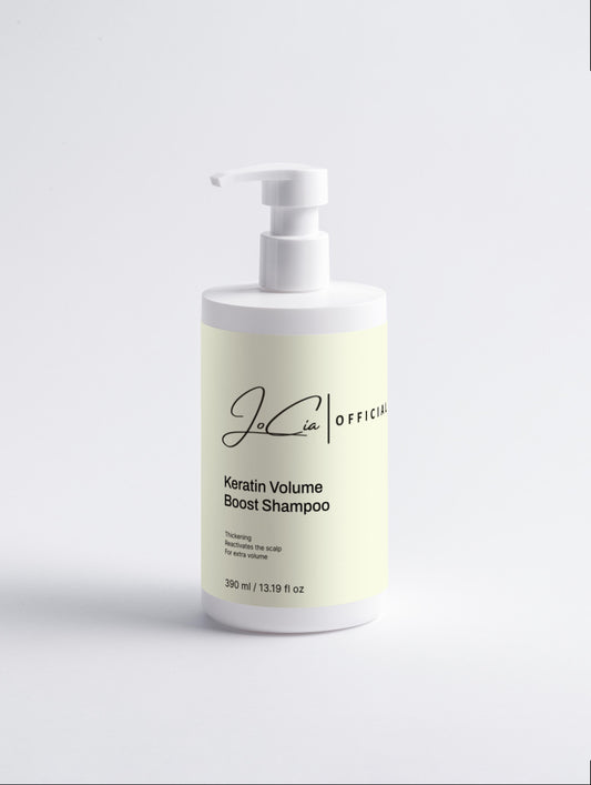 Jocia Keratin Volume Boost Shampoo. Enriched With Rosemary Oil To Help Thicken & Restore Glow.