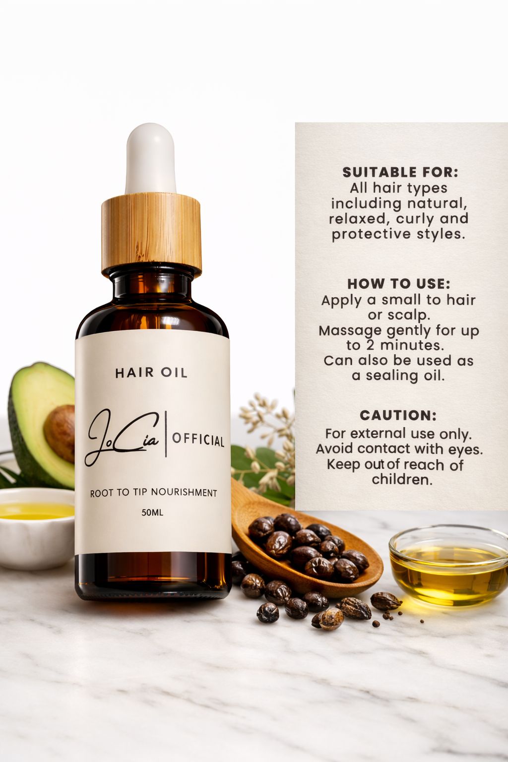 Jocia Natural Blend Hair & Scalp Oil - Lightweight Shine & Deeply Nourishing 50ml